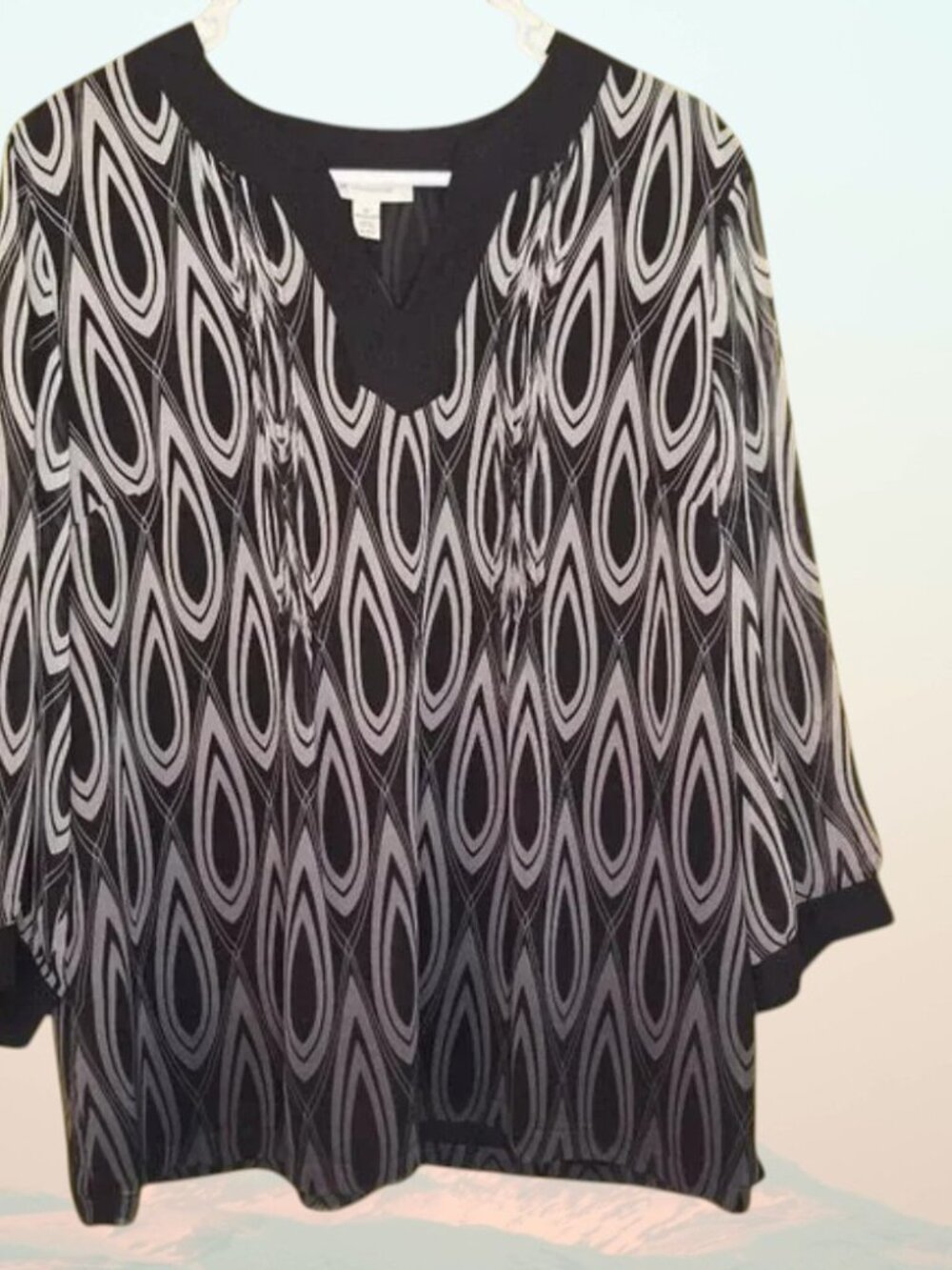 JM Collection Ombre Print Blouse Sz 16